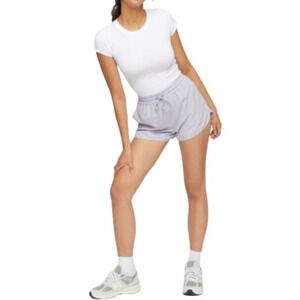 DYNAMITE Sporty Pull-On Shorts Pastel Lavender Elastic Drawstring High Waist M